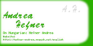 andrea hefner business card